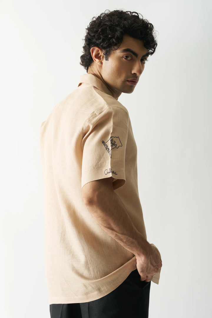 Pirate's Plunder - Hand Embroidered Unisex Pure Linen Shirt