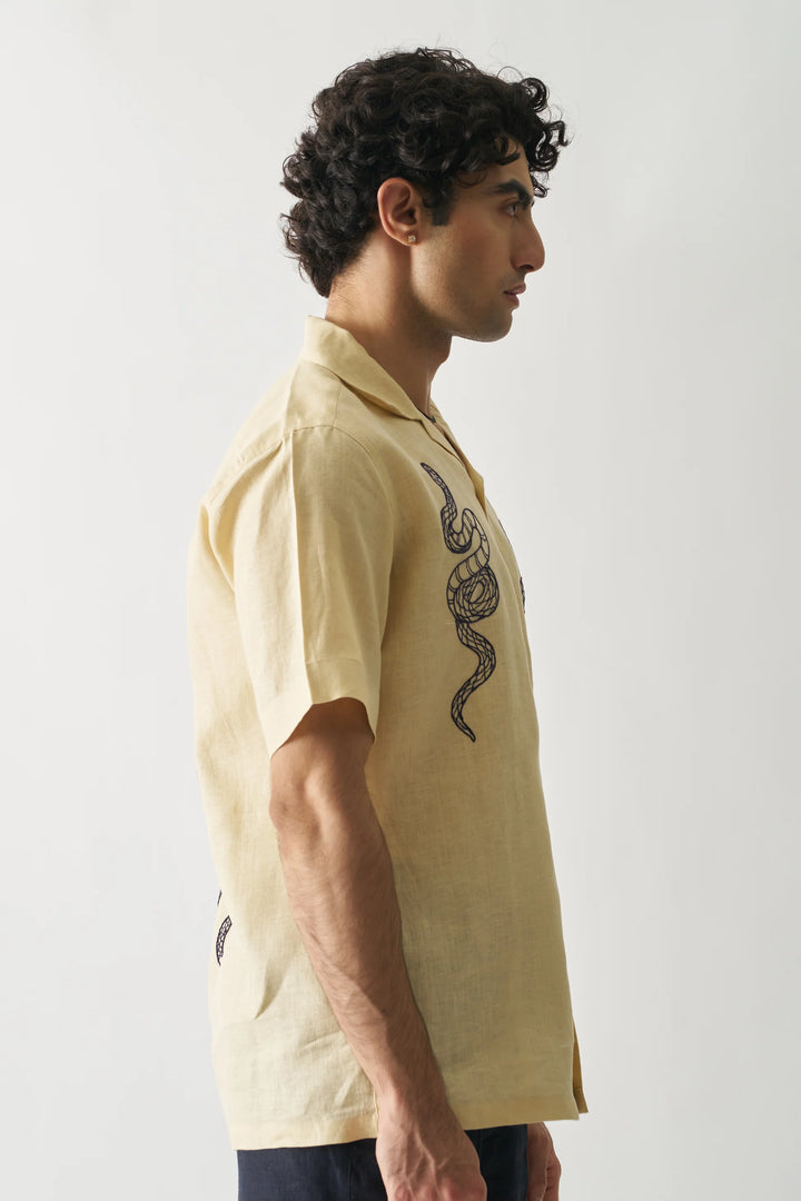 Venomous Aesthetic - Hand Embroidered Unisex Pure Linen Shirt