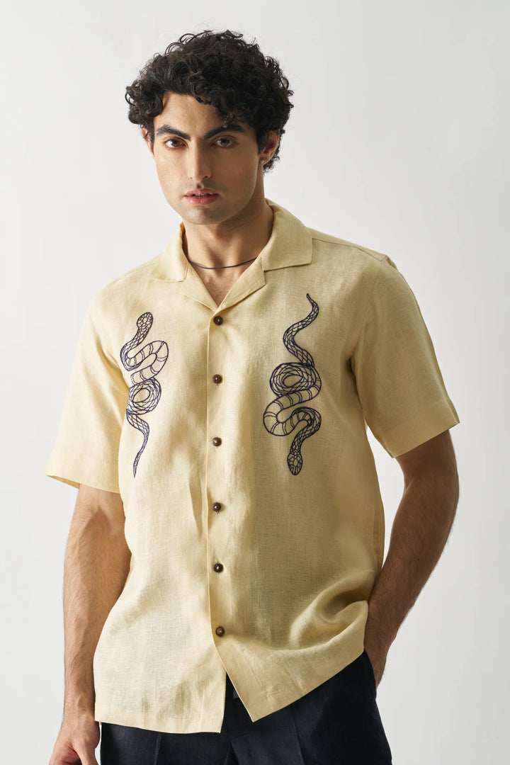 Venomous Aesthetic - Hand Embroidered Unisex Pure Linen Shirt