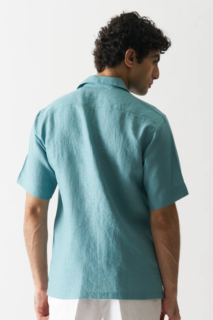 Downtown Dreams - Hand Embroidered Unisex Pure Linen Shirt