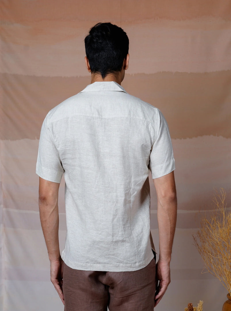 Modern Minimalist - Hand Embroidered Unisex Linen Shirt
