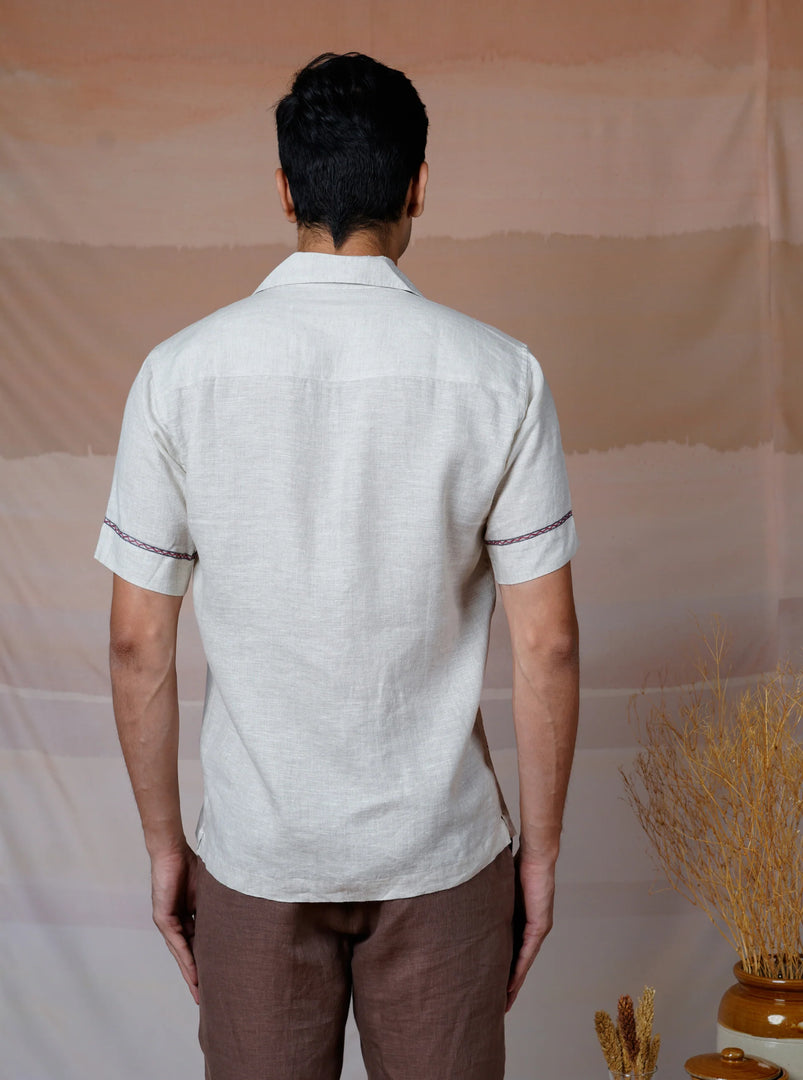 Metro Moments - Hand Embroidered Unisex Linen Shirt