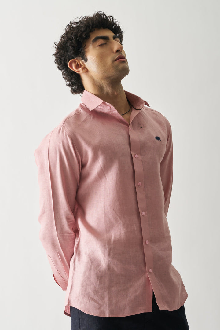 Vintage Rose - Rozzana Full Sleeve Pure Linen Shirt