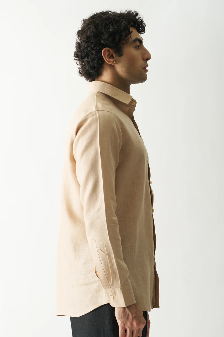 Swiss Coffee - Rozzana Full Sleeve Pure Linen Shirt