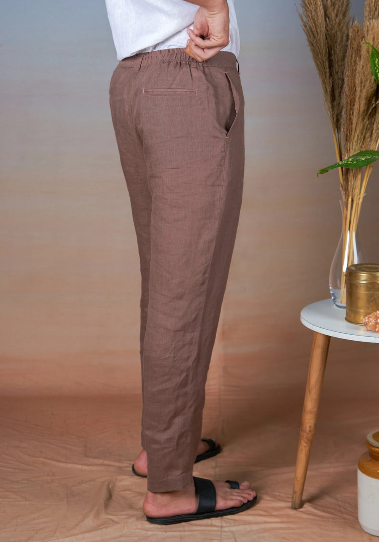 COFFEE - LINEN EAZY PANT