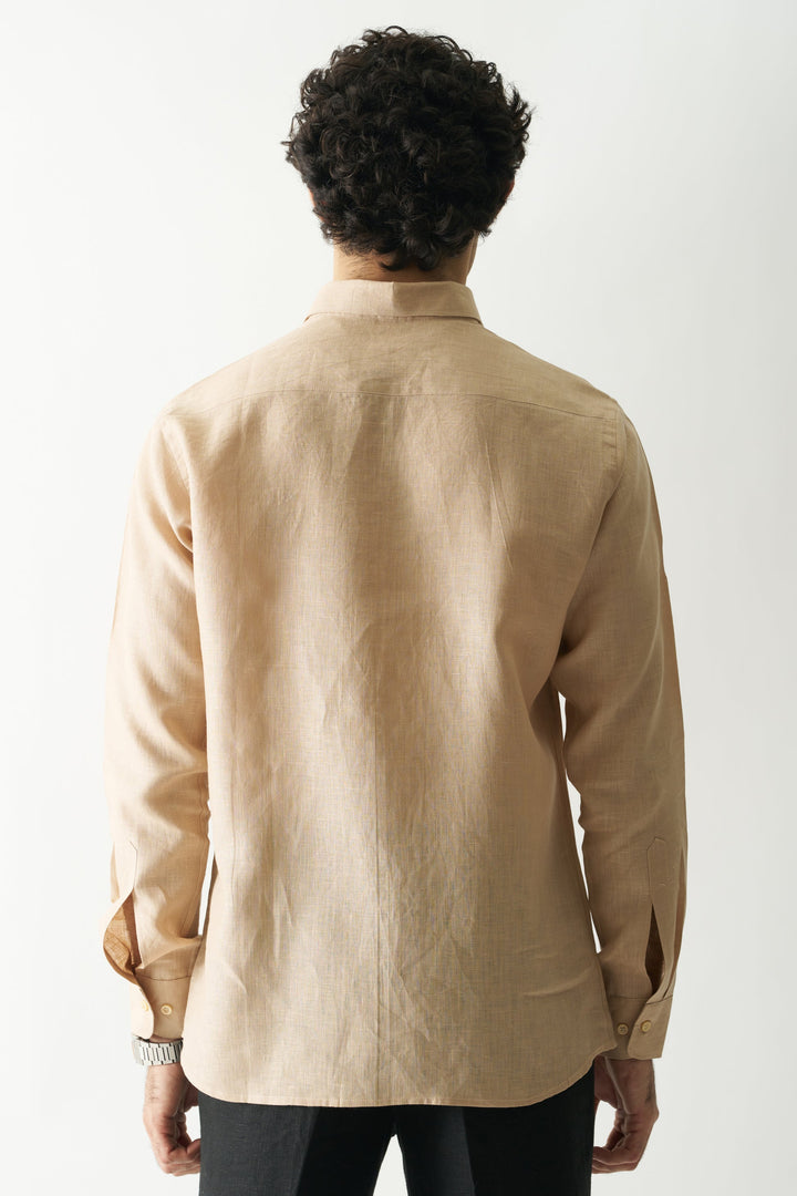 Swiss Coffee - Rozzana Full Sleeve Pure Linen Shirt
