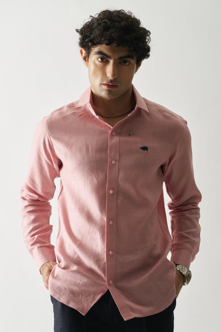 Vintage Rose - Rozzana Full Sleeve Pure Linen Shirt