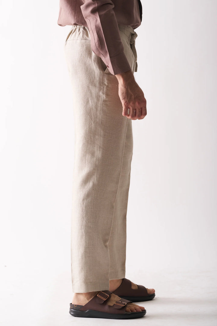 NATURAL UNDYED - PURE HEAVY LINEN CASUAL PANT