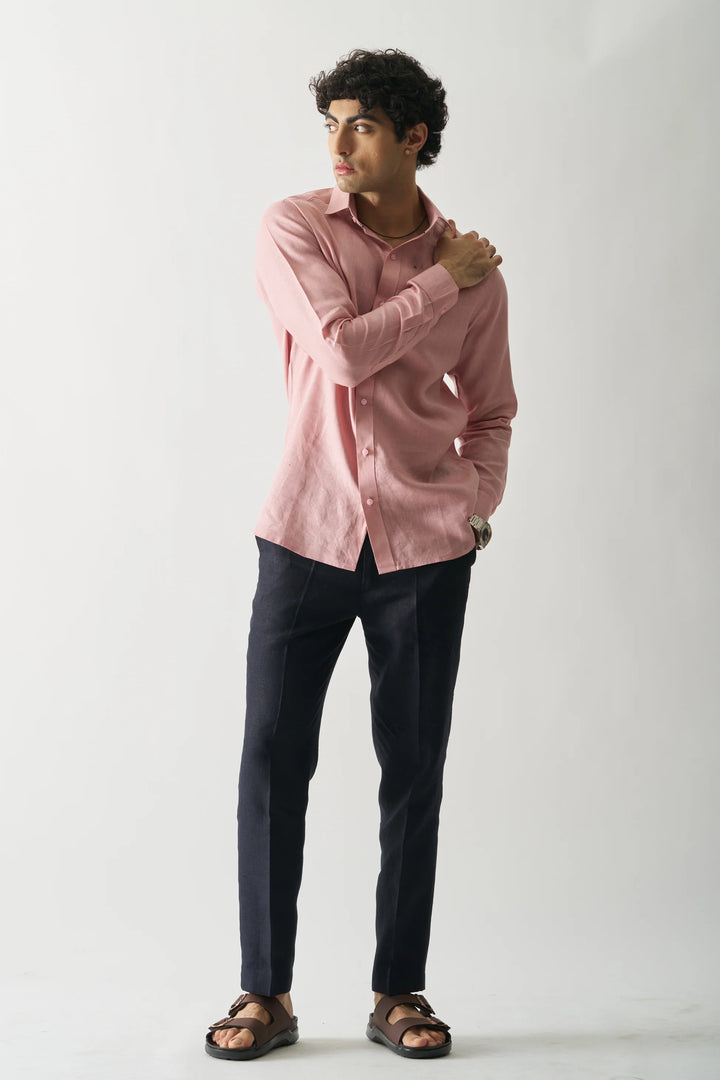 Vintage Rose - Rozzana Full Sleeve Pure Linen Shirt