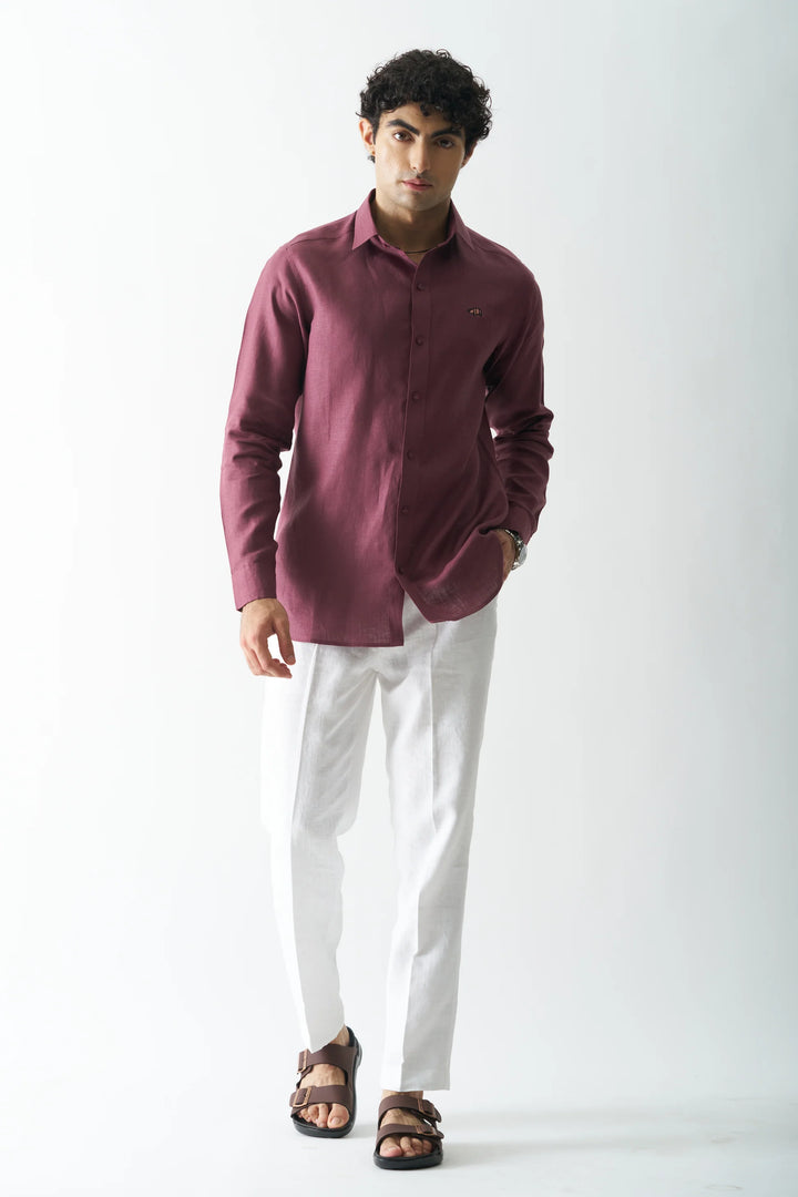 Vine Yard - Rozzana Full Sleeve Pure Linen Shirt